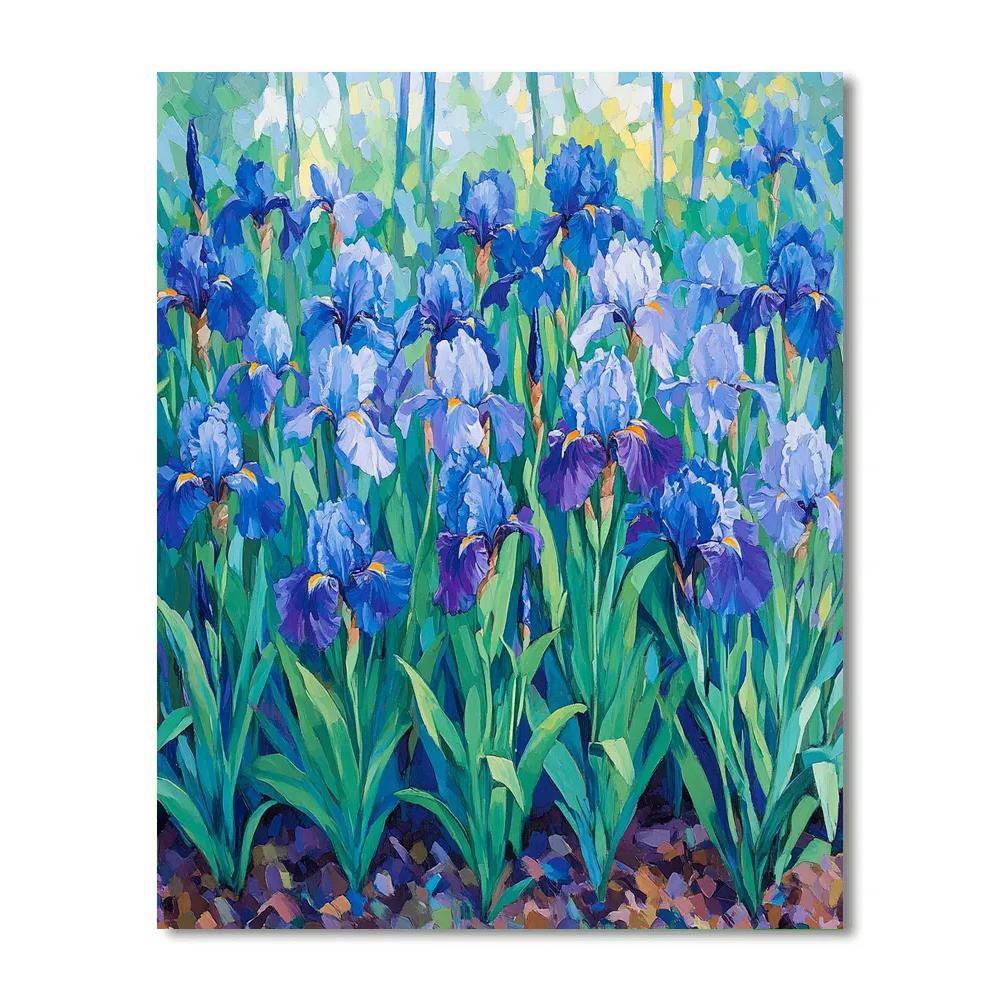 Claude Monet Inspired Morning Light In Iris Bed Numbered painting kits