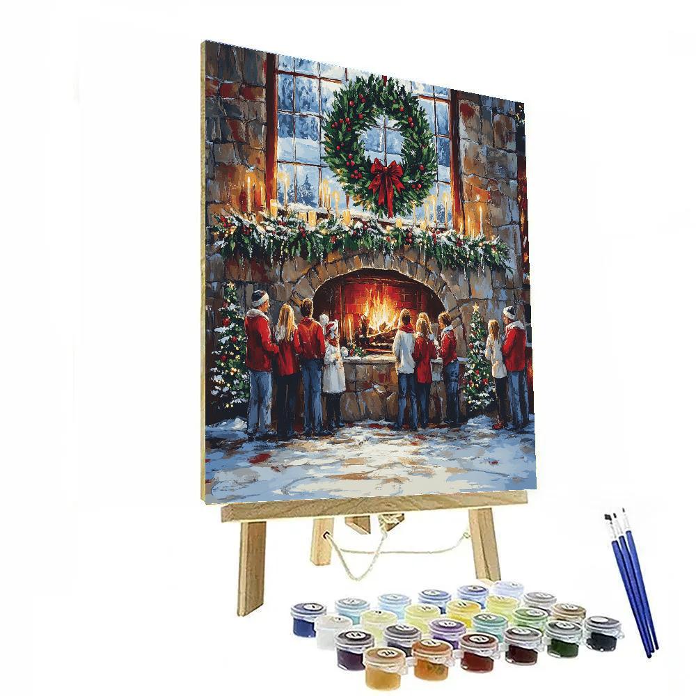 Holly Wreath Gathering Paint by numbers kits
