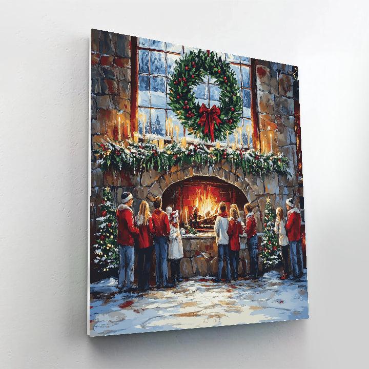 Holly Wreath Gathering Paint by numbers kits