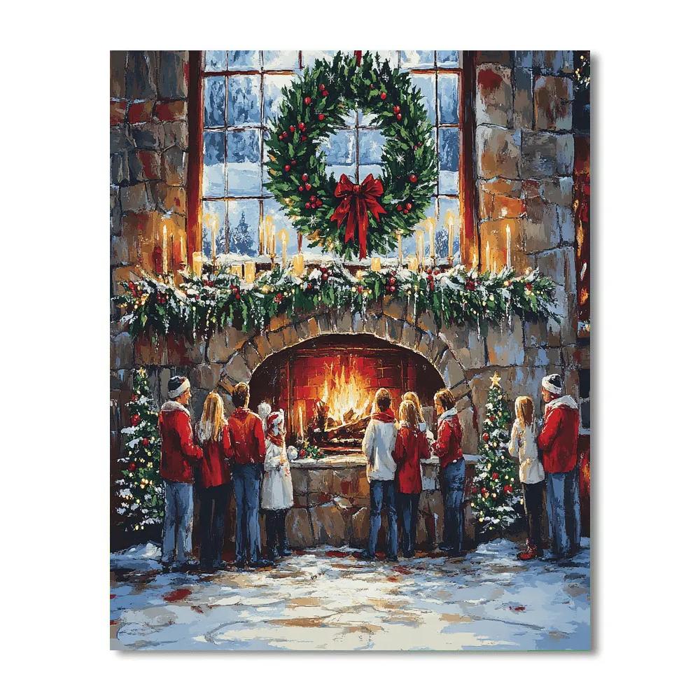 Holly Wreath Gathering Paint by numbers kits