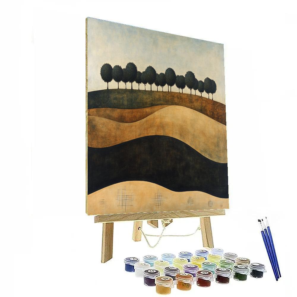 Leonardo Da Vinci Inspired Orchard Horizon Line Paint by numbers art