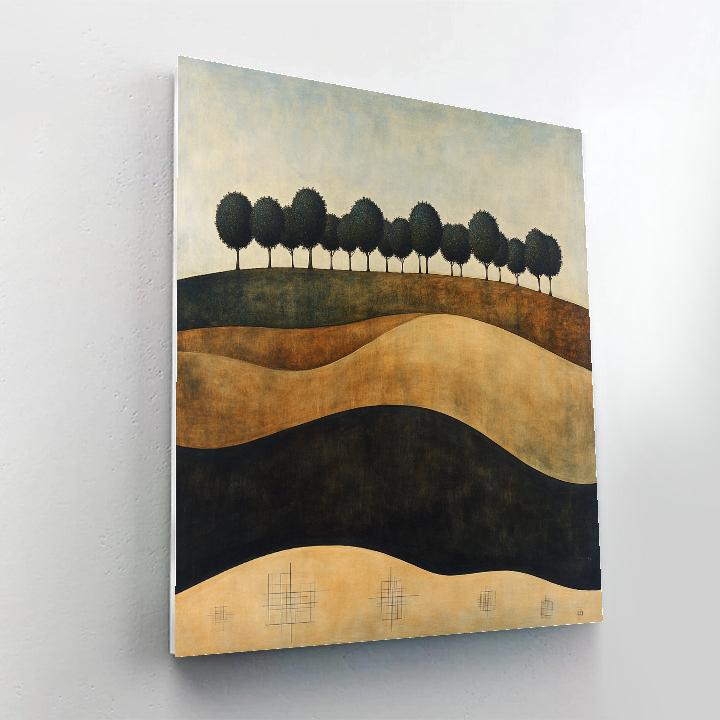 Leonardo Da Vinci Inspired Orchard Horizon Line Paint by numbers art