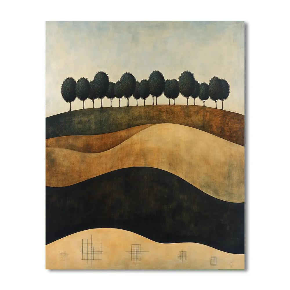 Leonardo Da Vinci Inspired Orchard Horizon Line Paint by numbers art