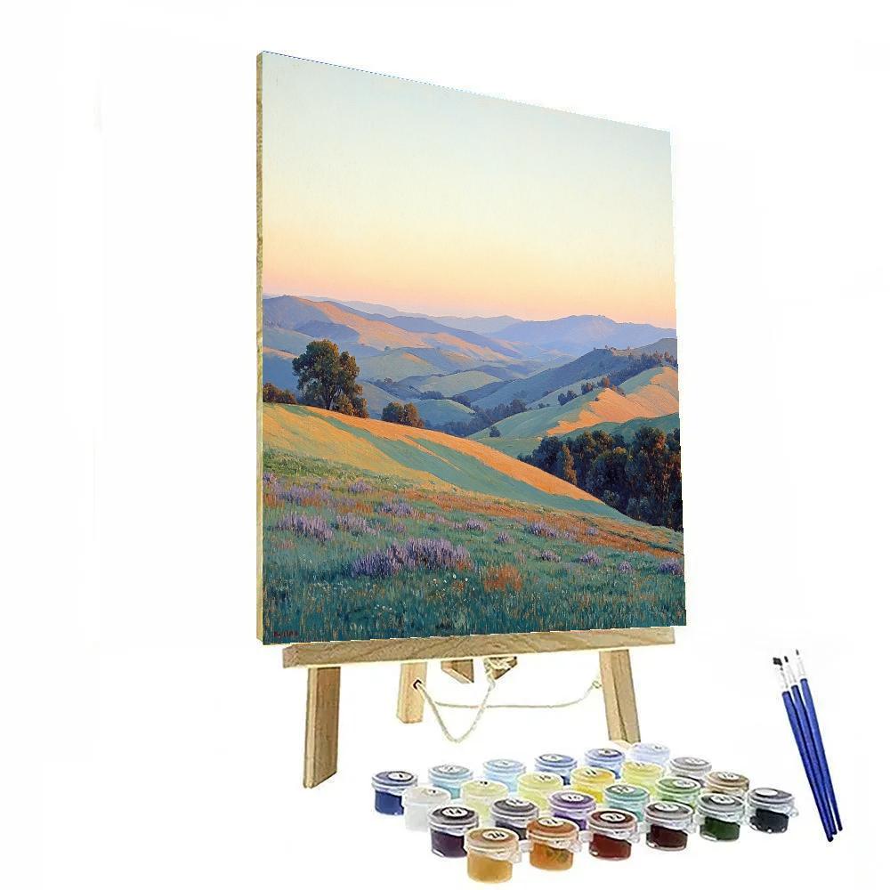 Claude Monet Inspired Soft Dawn Over Rolling Hills Painting by numbers kit