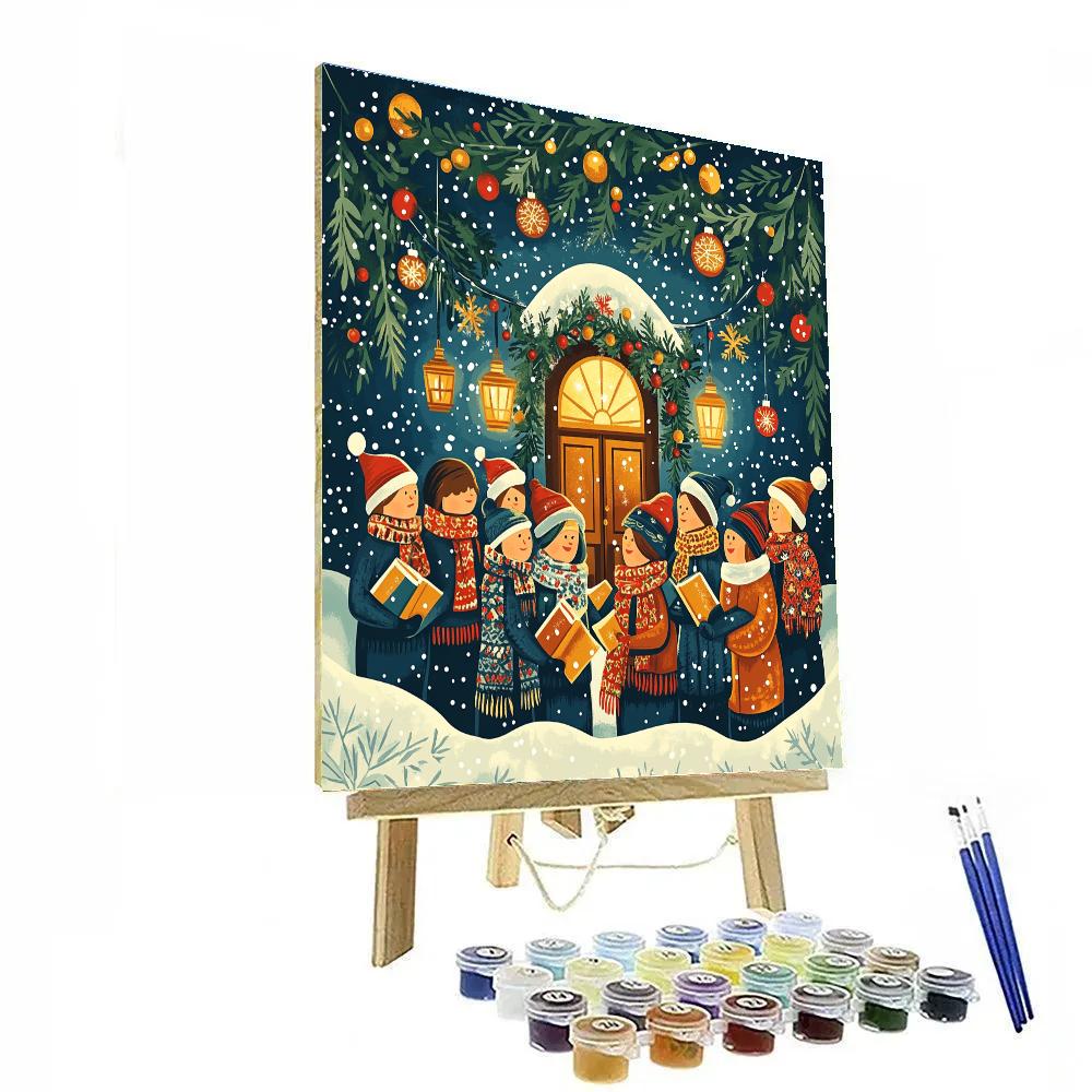 Snowflake Carol Circle paint by number
