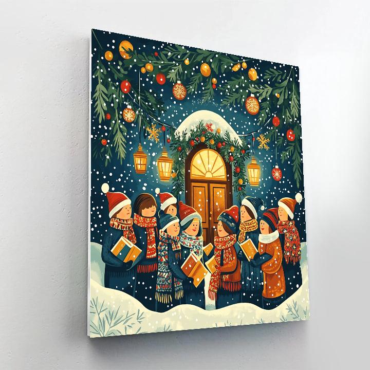 Snowflake Carol Circle paint by number