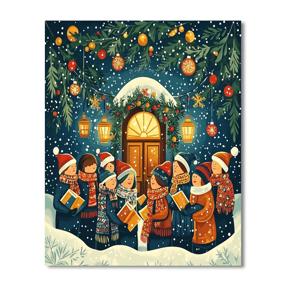 Snowflake Carol Circle paint by number
