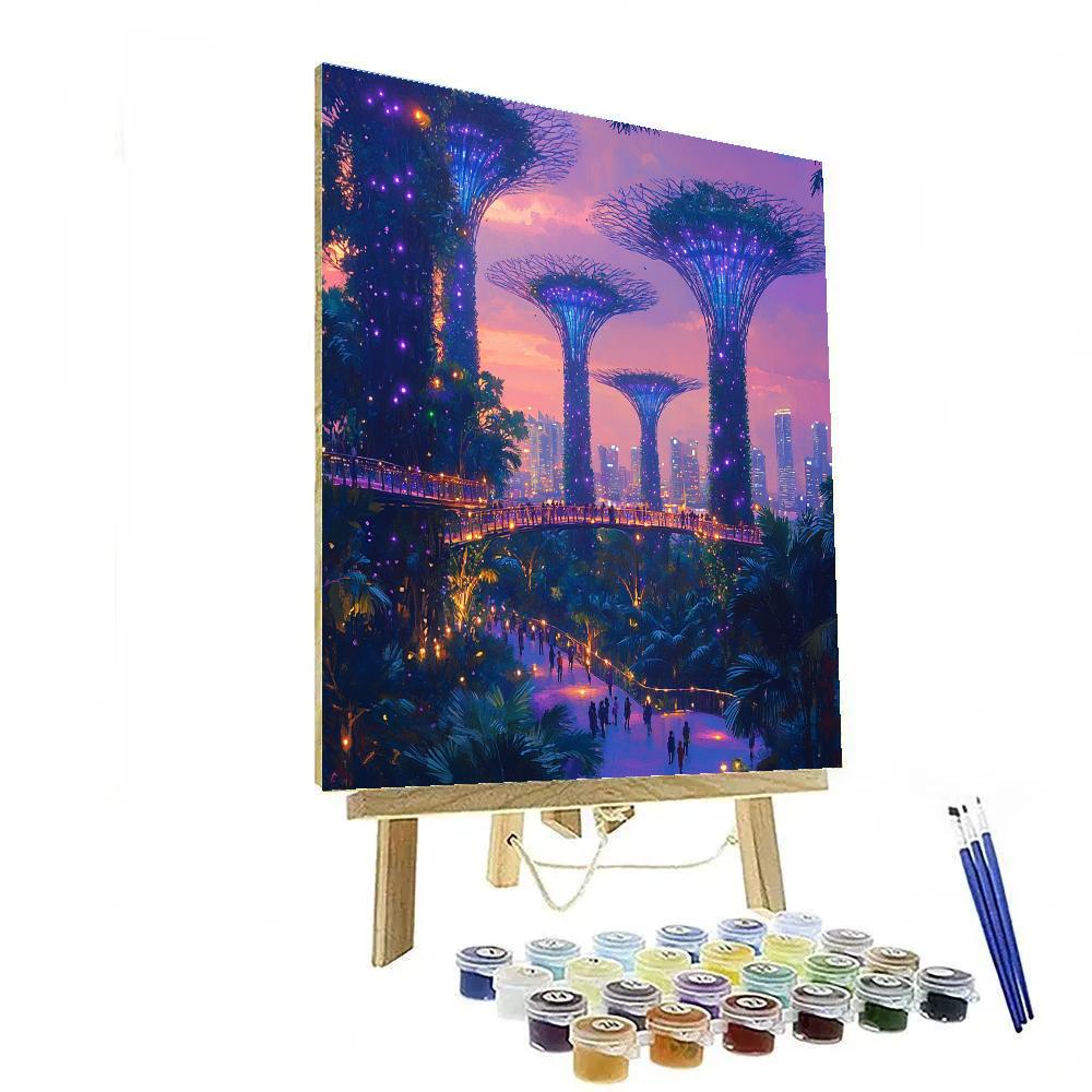 Gardens By The Bay Supertrees Singapore Paint by numbers kits