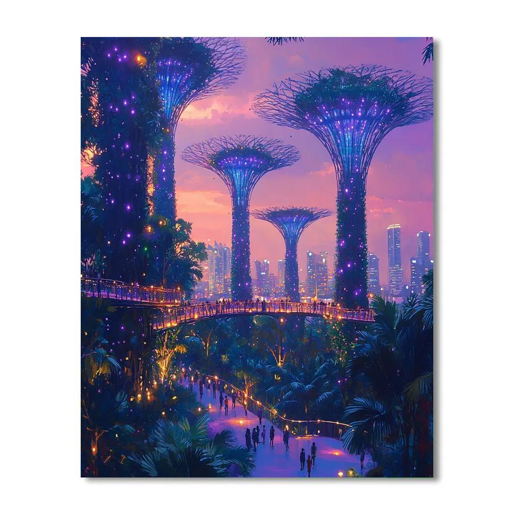 Gardens By The Bay Supertrees Singapore Paint by numbers kits