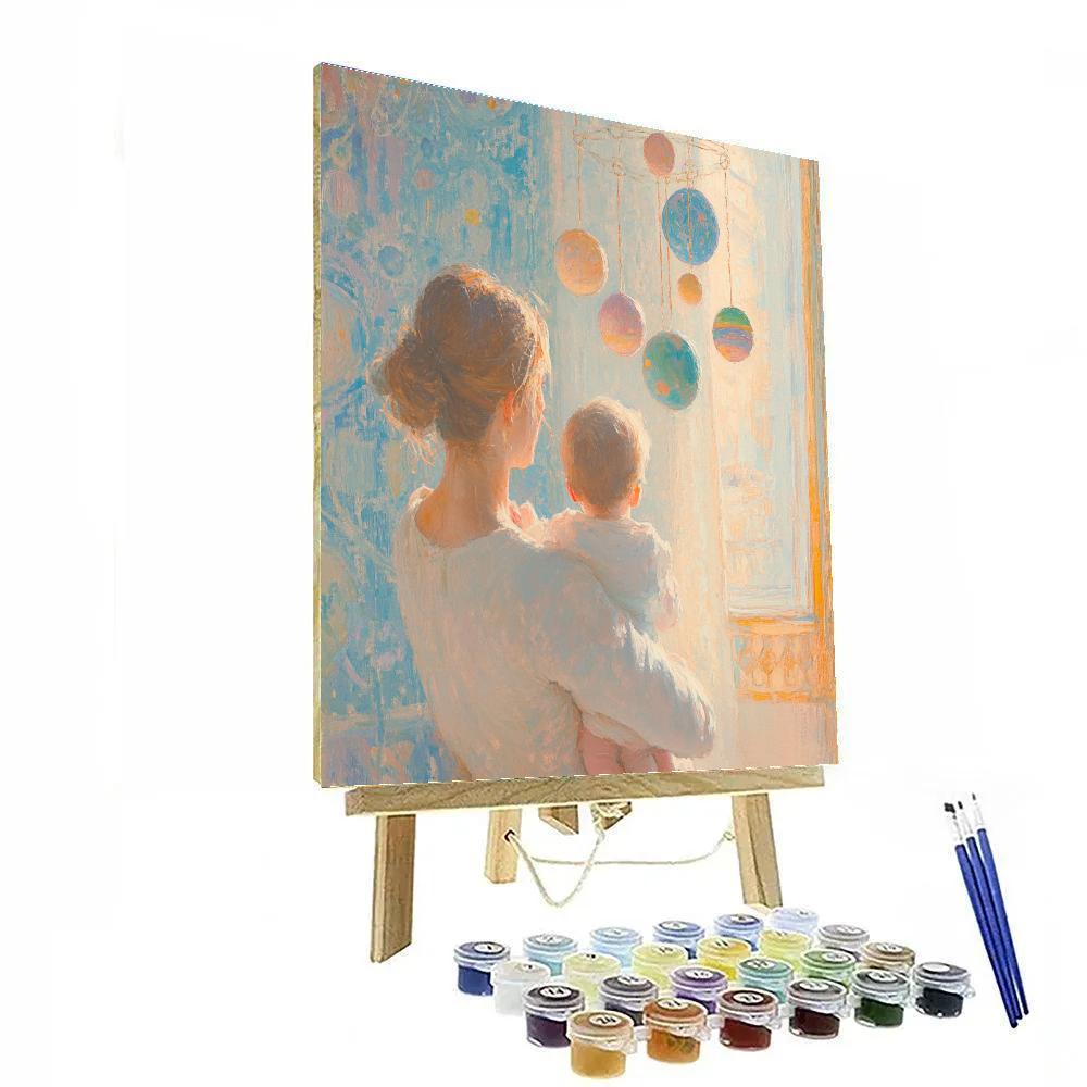 Mary Cassatt Inspired Mother And Child Planet Mobile painting number kit