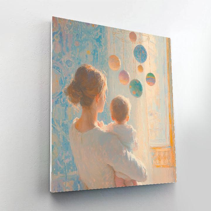 Mary Cassatt Inspired Mother And Child Planet Mobile painting number kit