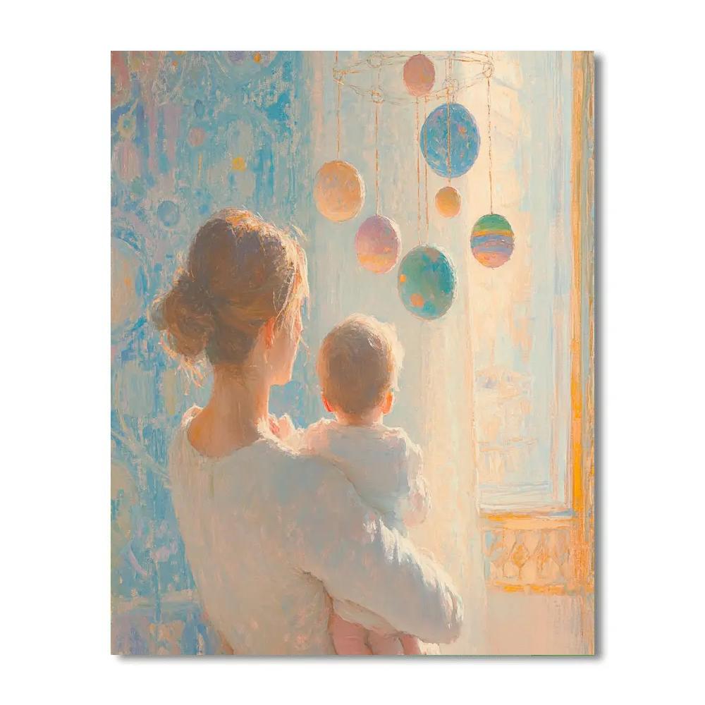 Mary Cassatt Inspired Mother And Child Planet Mobile painting number kit