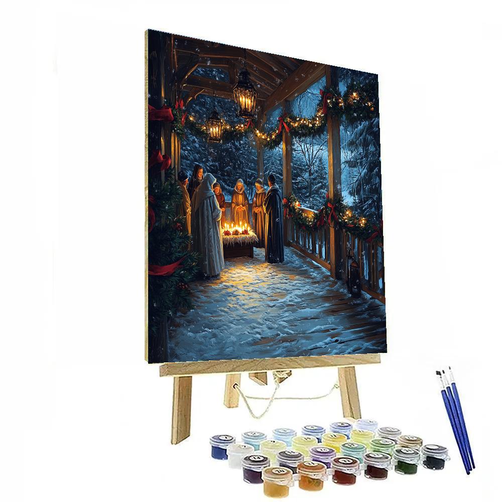 Midnight Nativity Porch paint by numbers