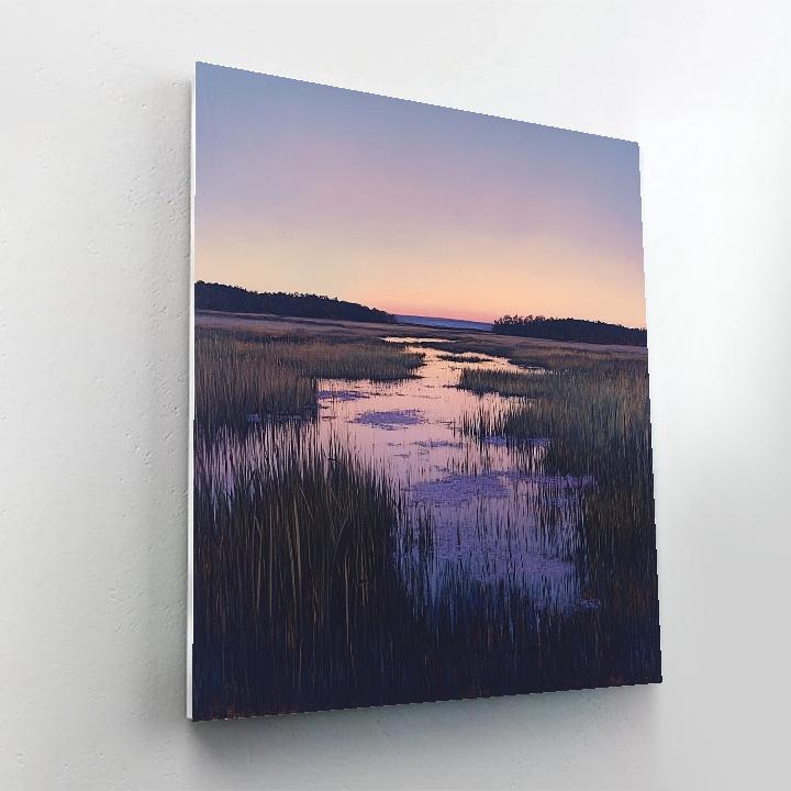 Claude Monet Inspired Violet Dusk Over Distant Marsh Numbered painting kits