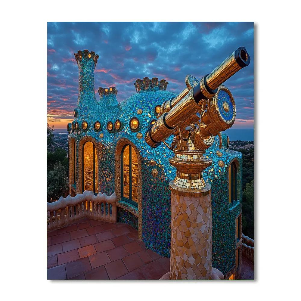 Antonio Gaudi Inspired Organic Observatory Paint by numbers art