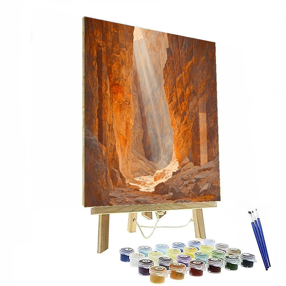 Leonardo Da Vinci Inspired Canyon Light Shafts Numbered painting kits