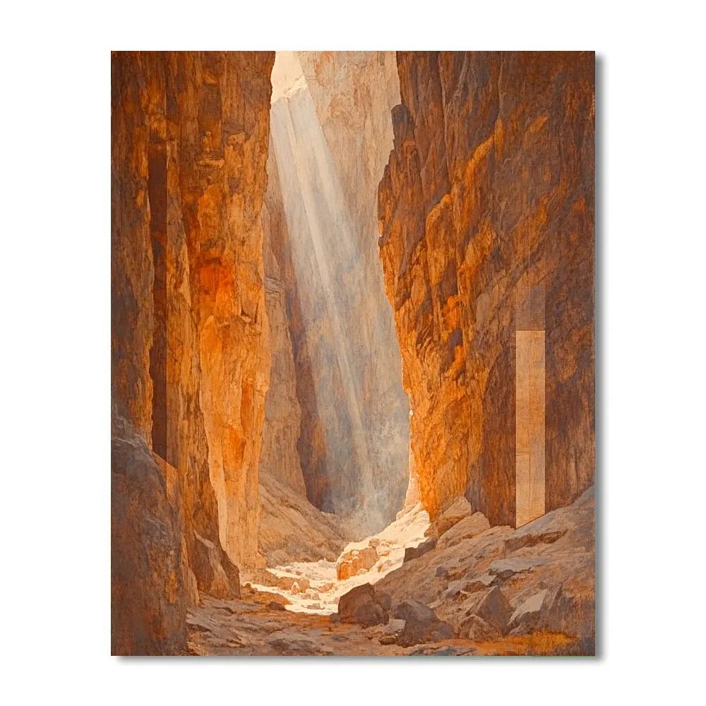 Leonardo Da Vinci Inspired Canyon Light Shafts Numbered painting kits