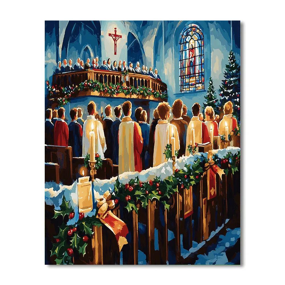 Candlelit Choir Loft Number painting