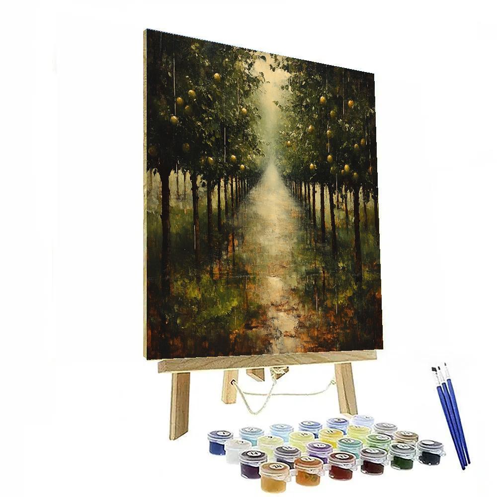 Leonardo Da Vinci Inspired Orchard Mist After Rain Numbered painting kits