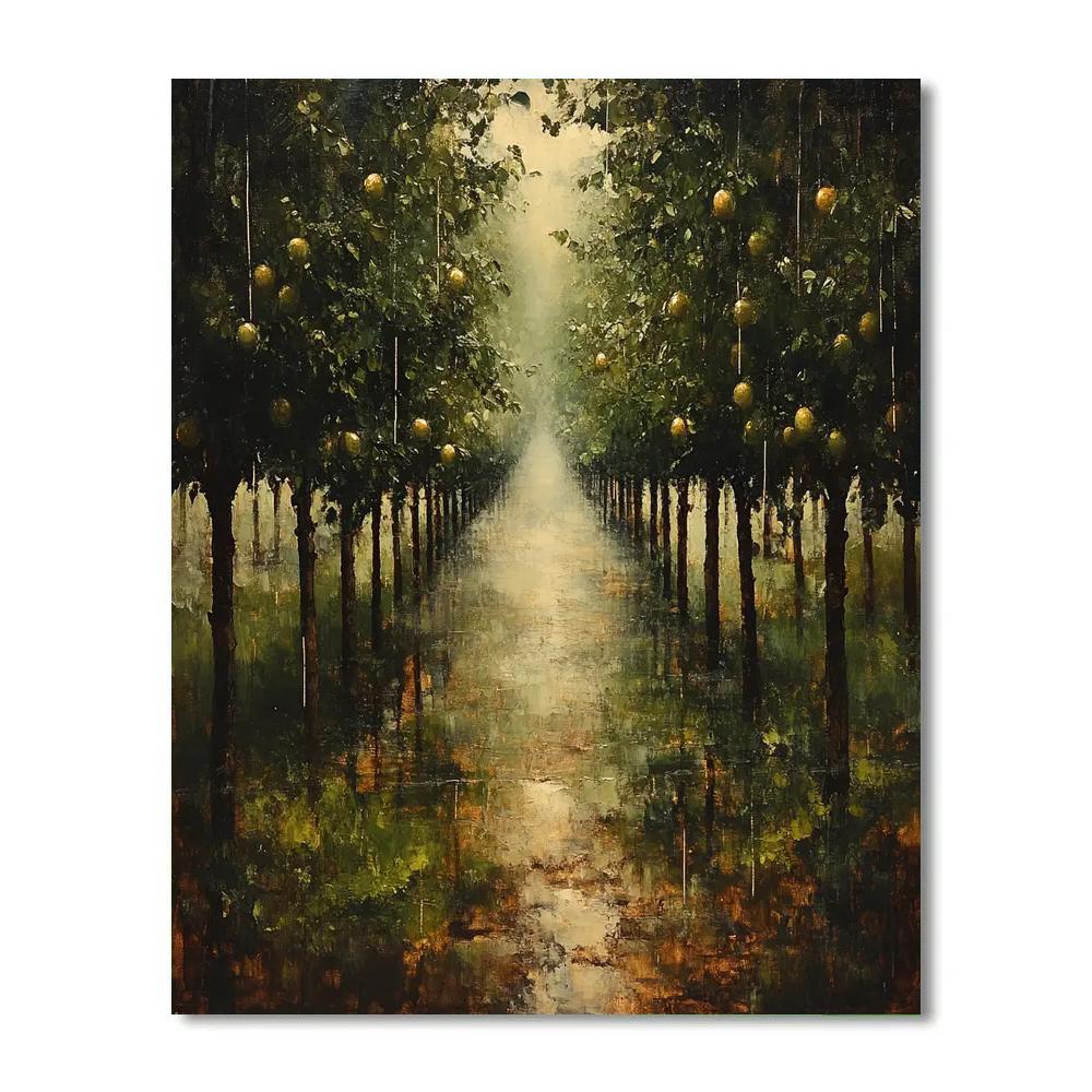 Leonardo Da Vinci Inspired Orchard Mist After Rain Numbered painting kits