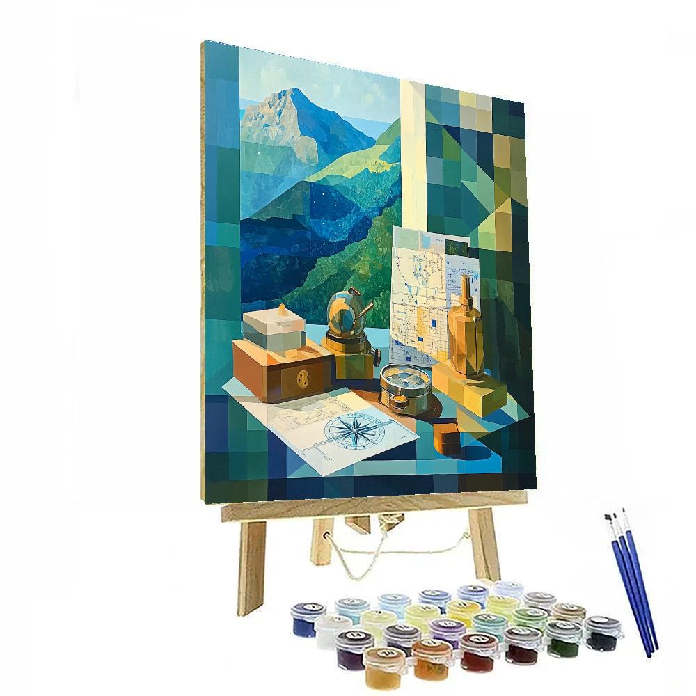 Paul Cezanne Inspired Mountain Observatory Still Life Paint by numbers art