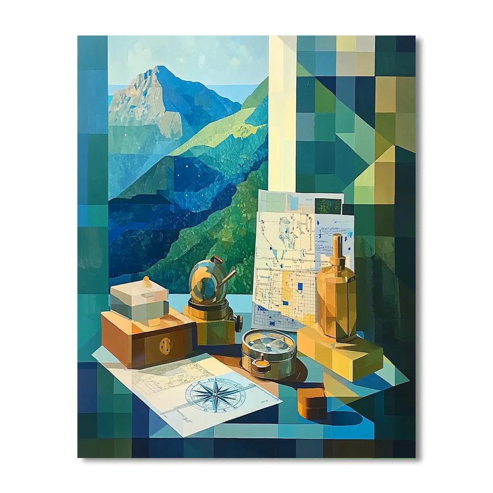 Paul Cezanne Inspired Mountain Observatory Still Life Paint by numbers art