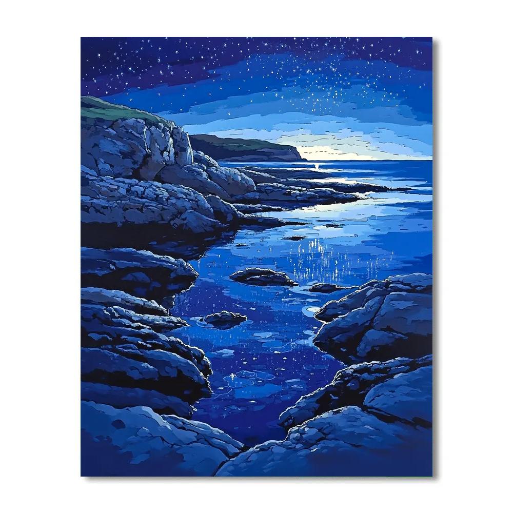 Leonardo Da Vinci Inspired Starlit Tide Pools paint by number