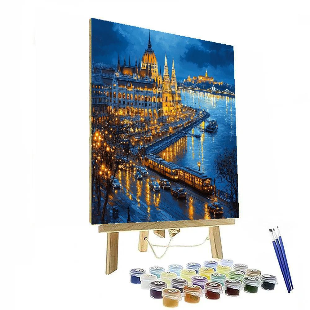 Budapest Parliament And Danube Embankment Budapest Hungary Paint by numbers art