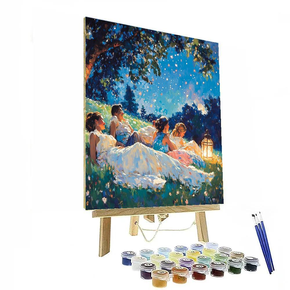 Pierre Auguste Renoir Inspired Picnic Under Shooting Stars Numbered painting kits