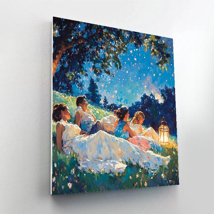 Pierre Auguste Renoir Inspired Picnic Under Shooting Stars Numbered painting kits