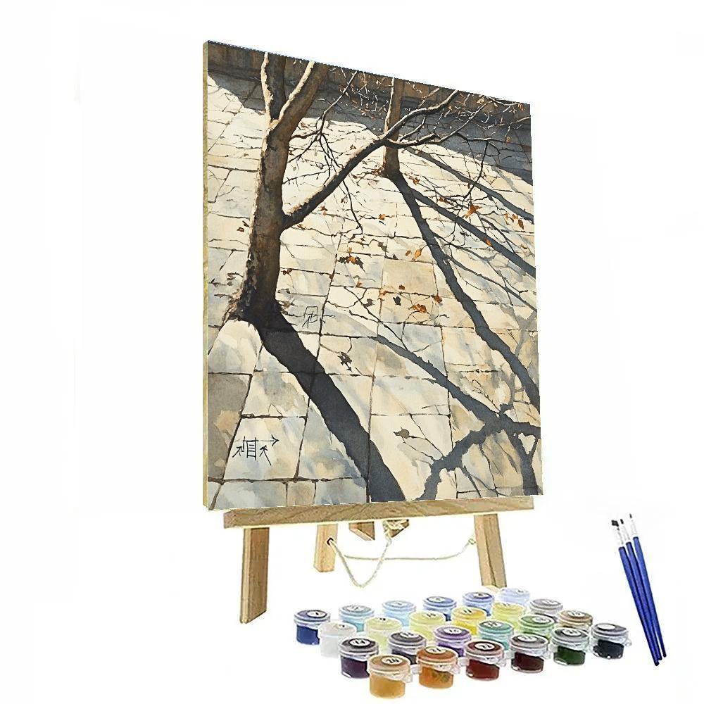 Leonardo Da Vinci Inspired Orchard Wind Shadows paint by color