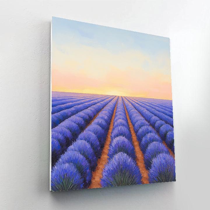 Claude Monet Inspired Soft Sunset Over Lavender Field Paint by numbers kits