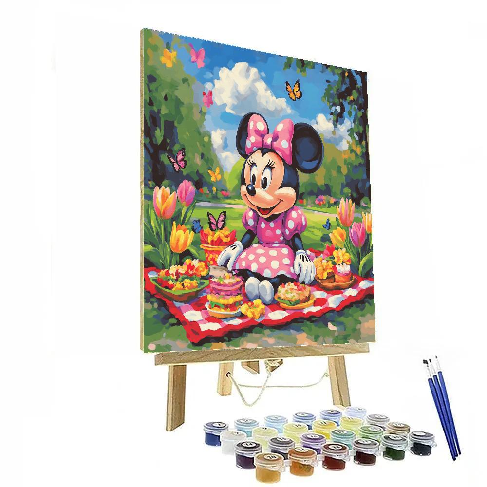 Minnie Mouse Springtime Picnic - Disney Inspired paint by color