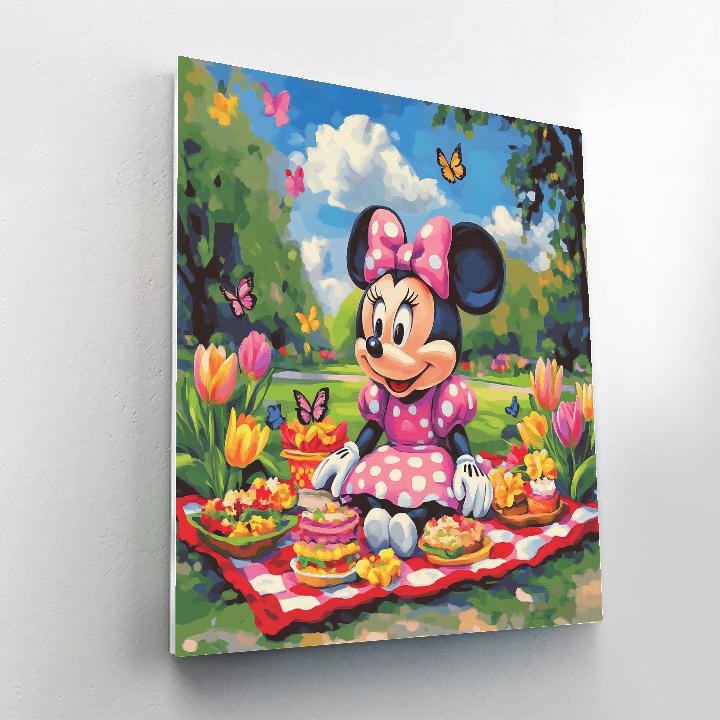 Minnie Mouse Springtime Picnic - Disney Inspired paint by color