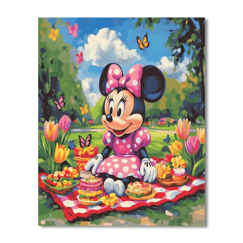 Minnie Mouse Springtime Picnic - Disney Inspired paint by color