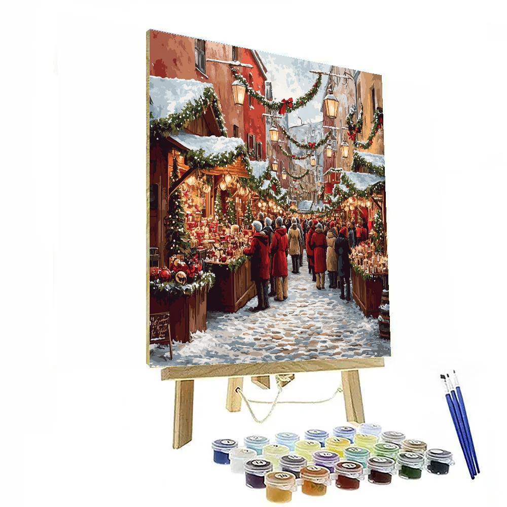 Christmas Market Lantern Lane Number painting