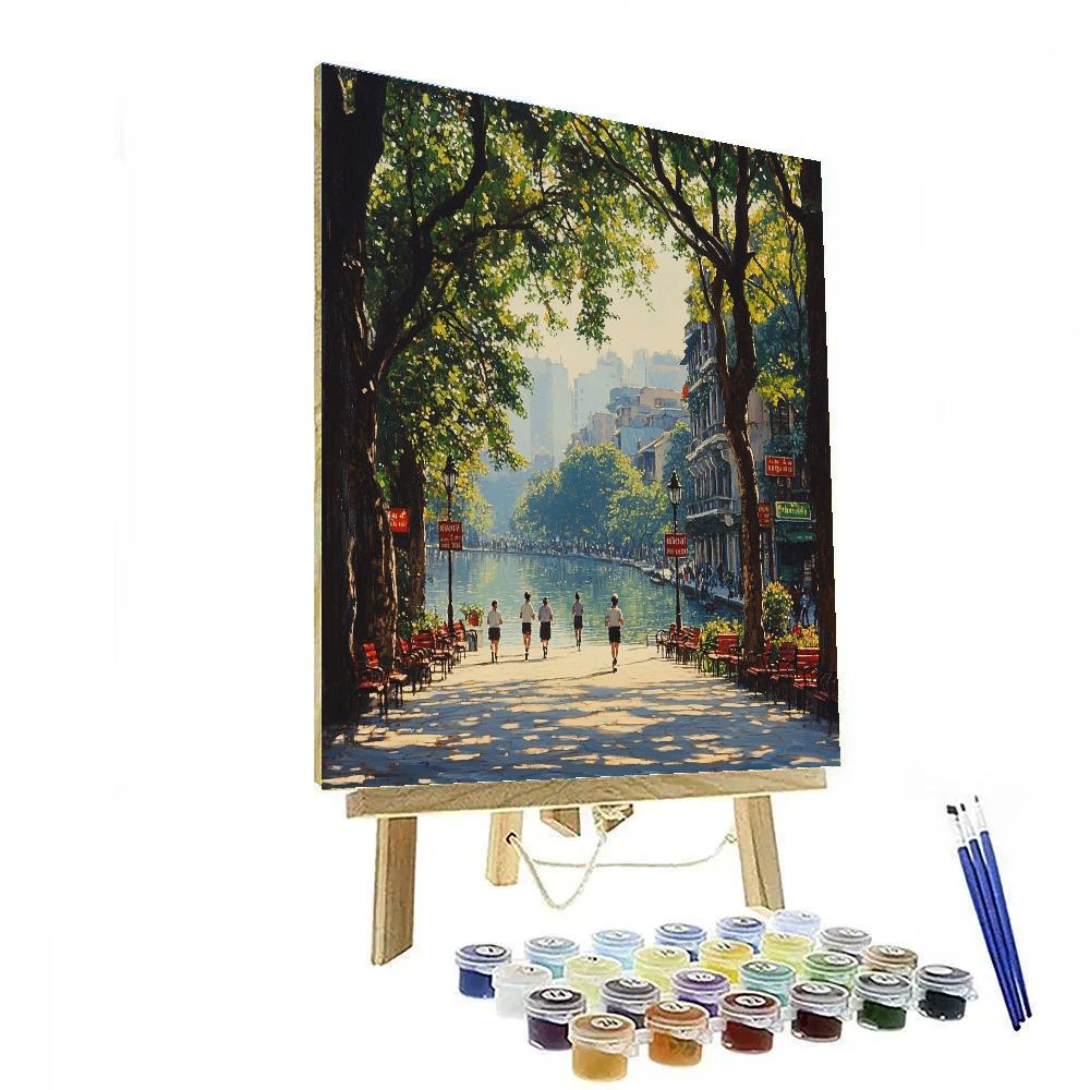 Hoan Kiem Lake And City Edge Hanoi Vietnam paint by color