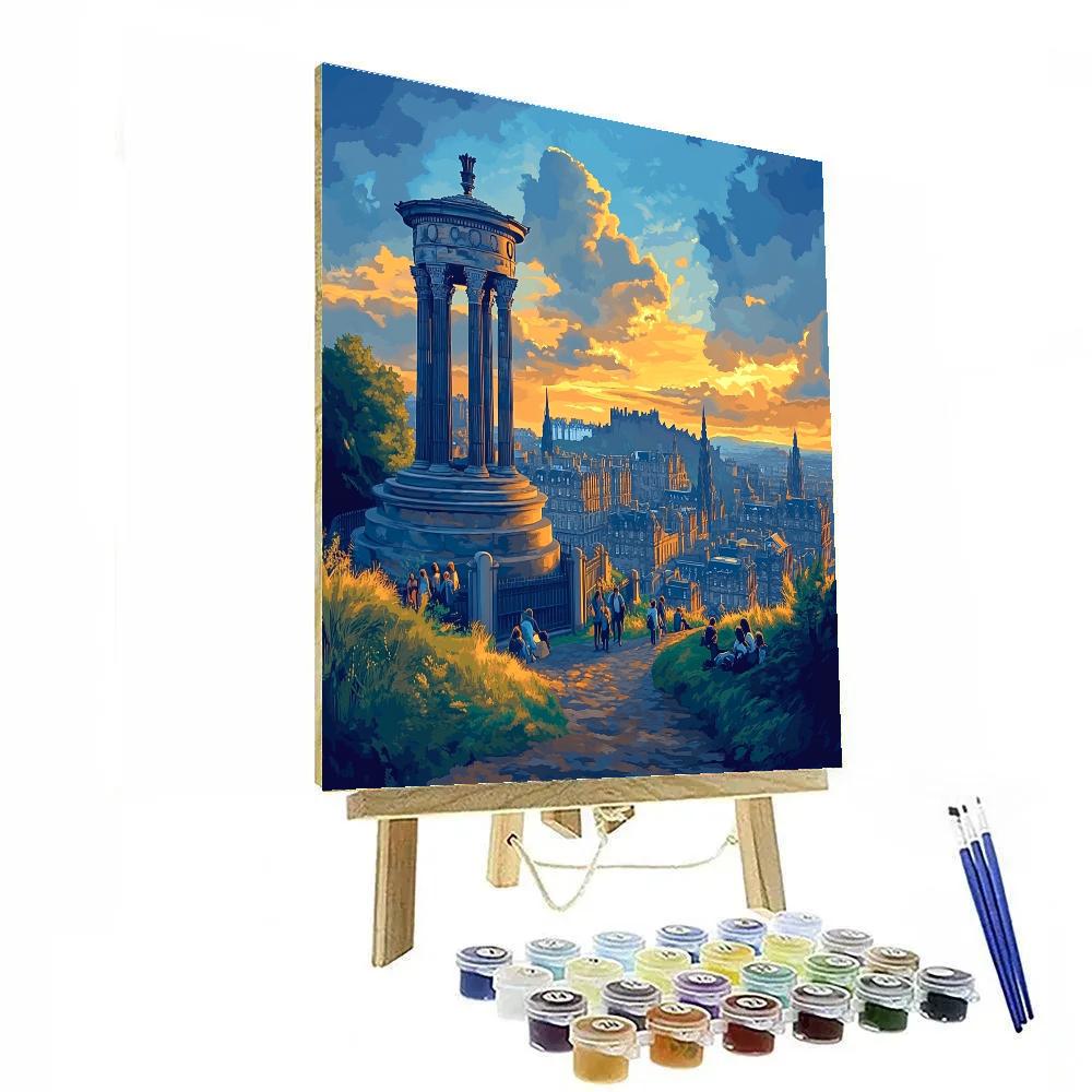 Edinburgh Calton Hill City Panorama Edinburgh United Kingdom paint by number