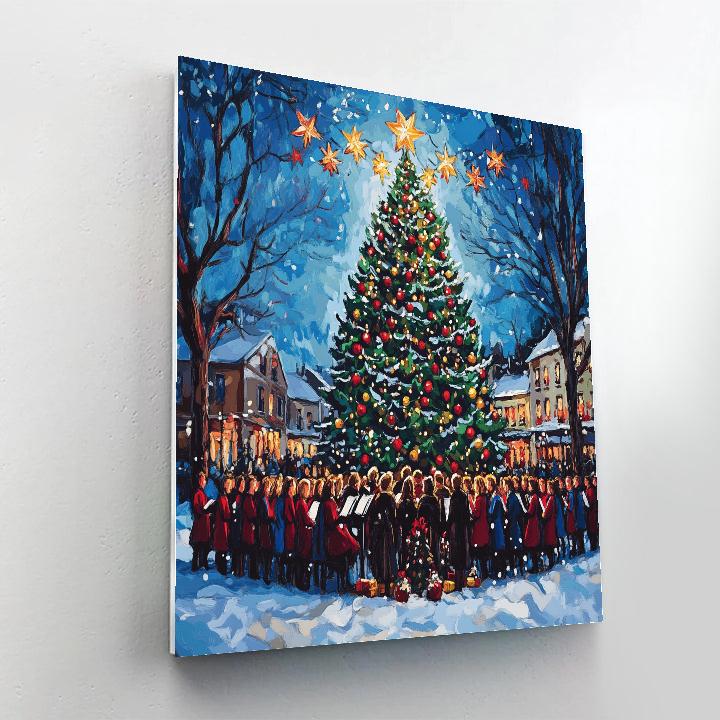 Choir By The Town Tree painting number kit