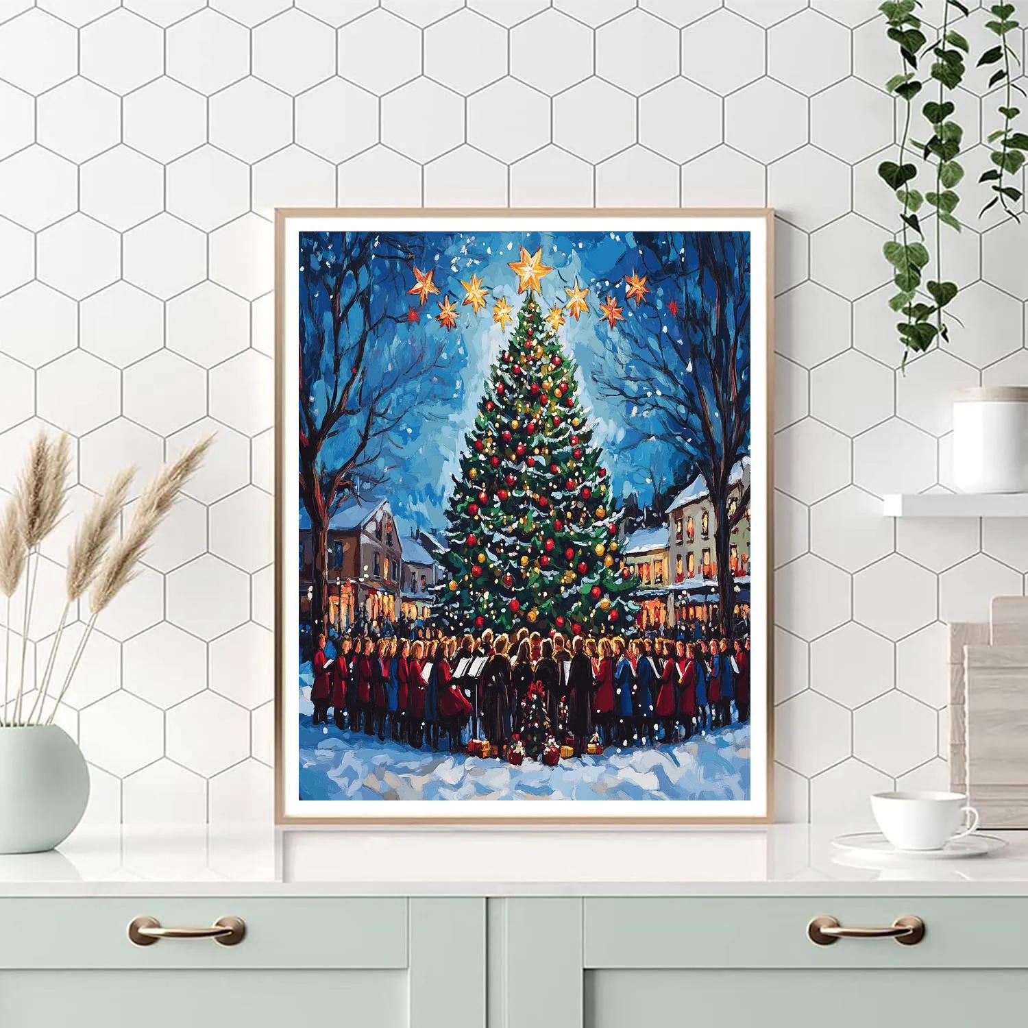 Choir By The Town Tree painting number kit