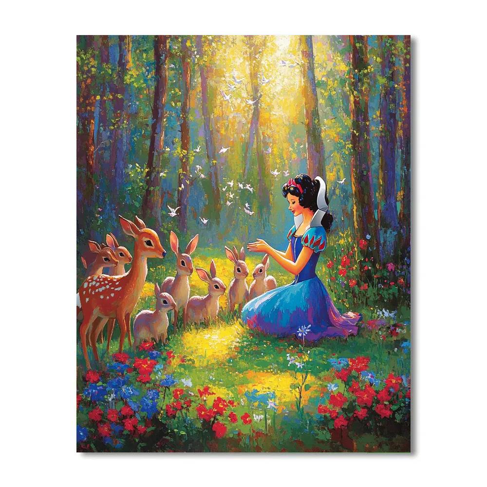 Snow White Forest Friends Gathering - Disney Inspired Paint by numbers art