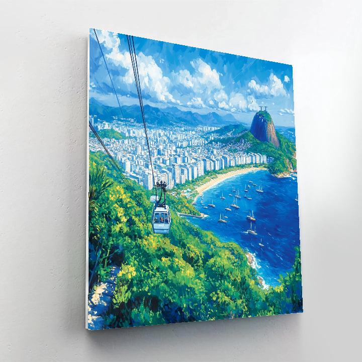 Rio Sugarloaf Mountain Cable View Rio De Janeiro Brazil paint by color