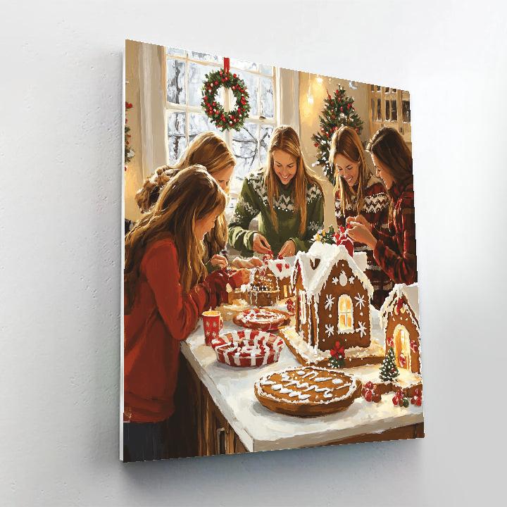 Gingerbread Kitchen Cheer paint by number