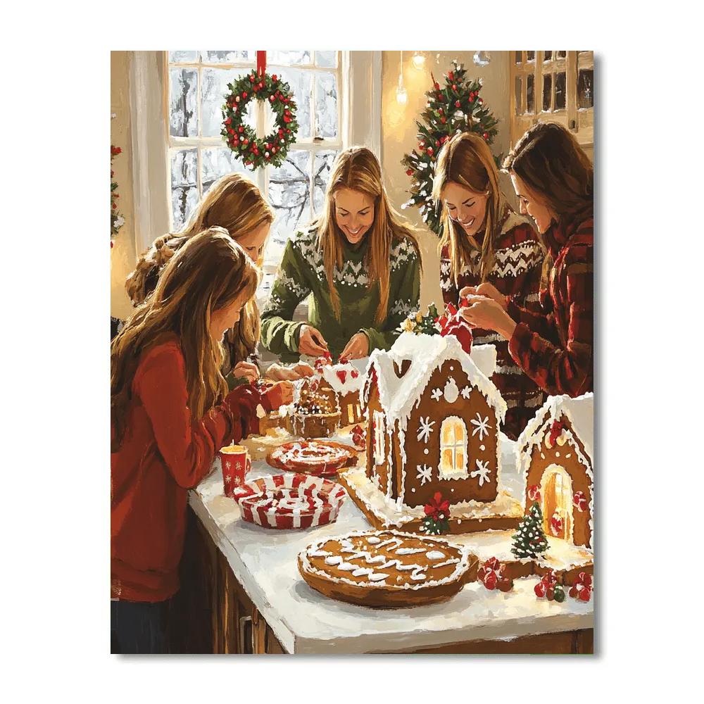 Gingerbread Kitchen Cheer paint by number