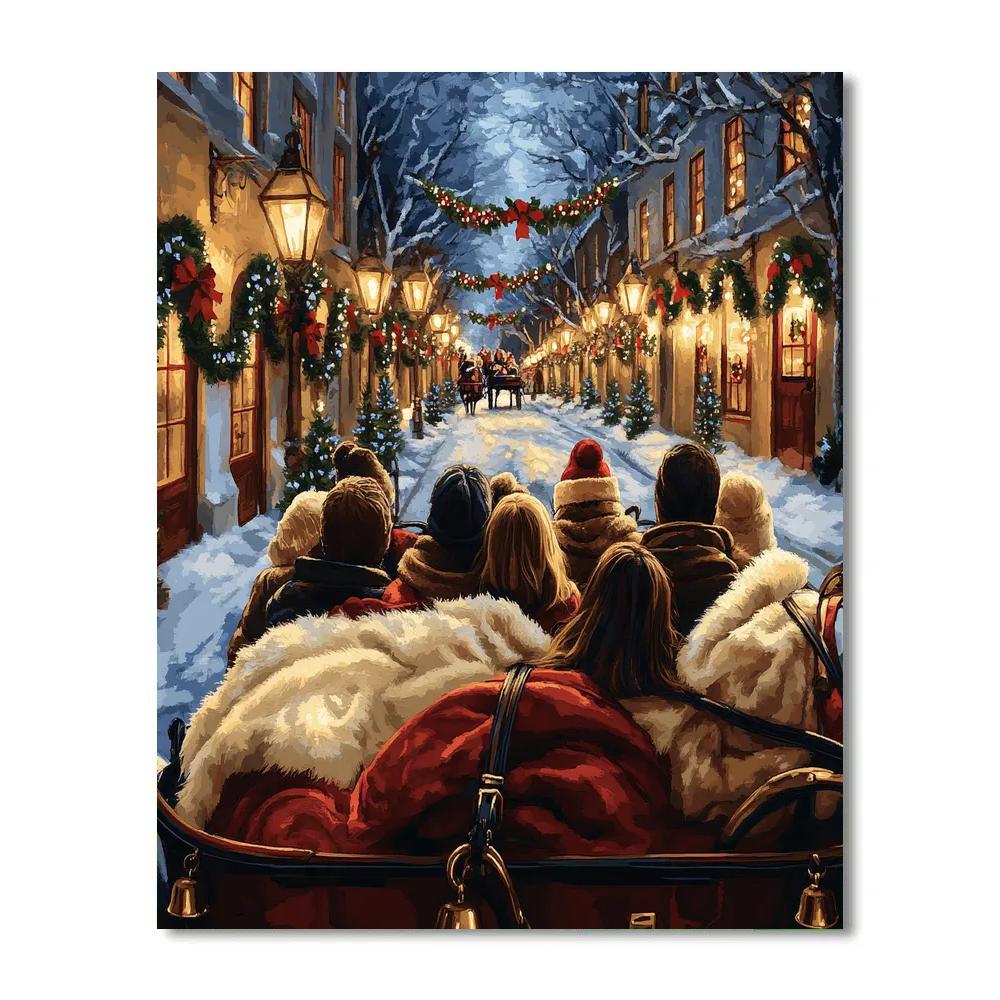 Carriage Ride Through Lights Paint by numbers art