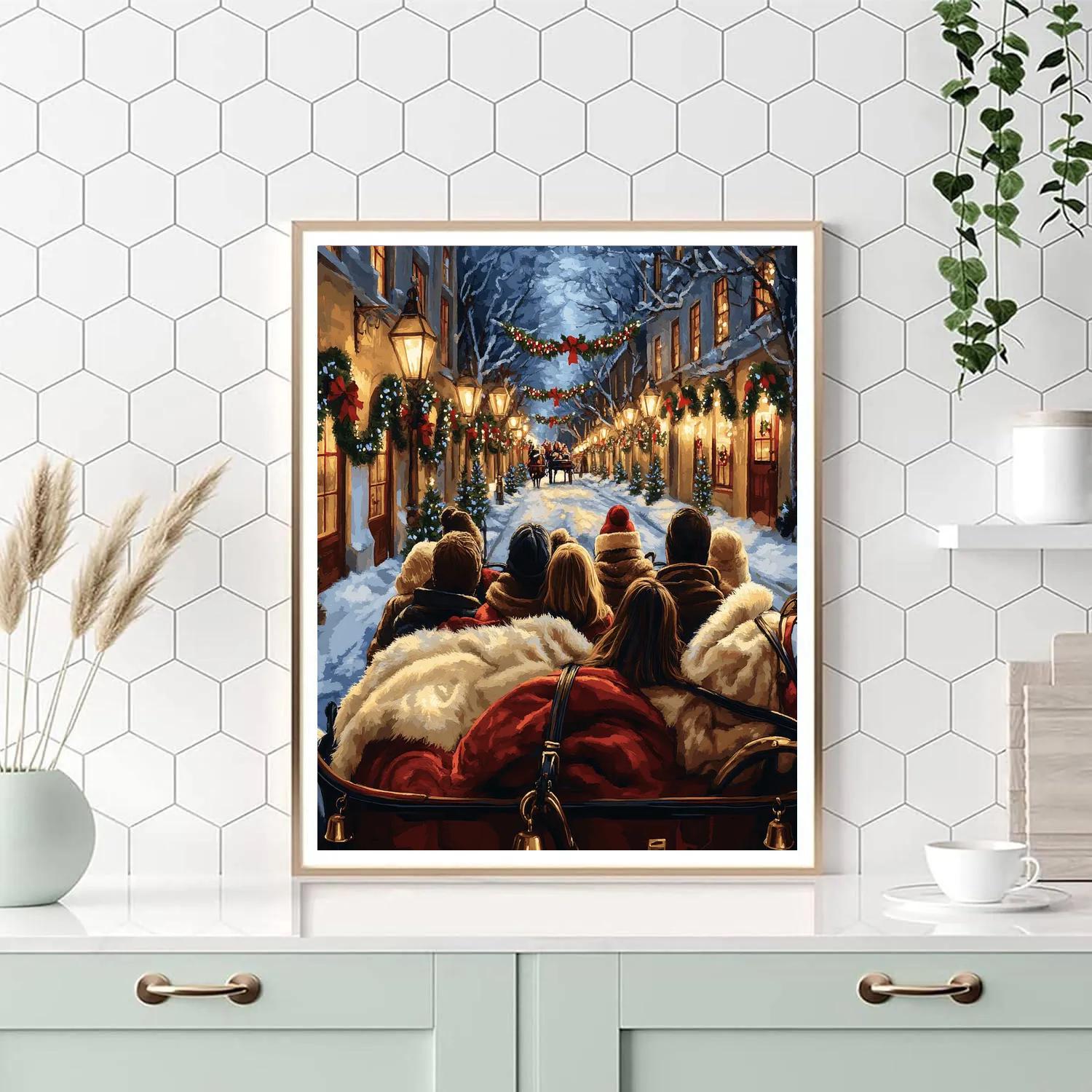 Carriage Ride Through Lights Paint by numbers art