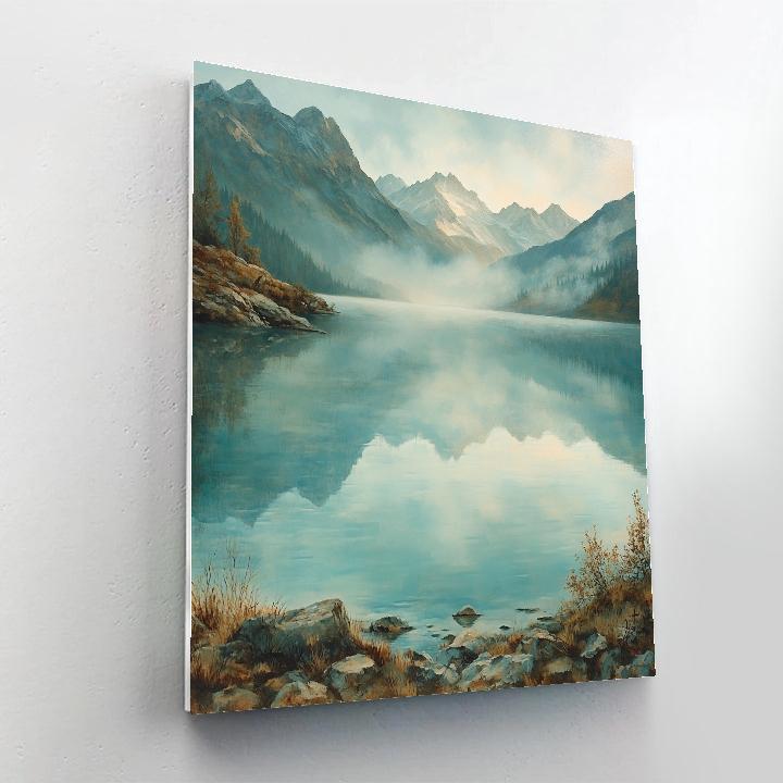 Claude Monet Inspired Mist Over Alpine Lake paint by numbers