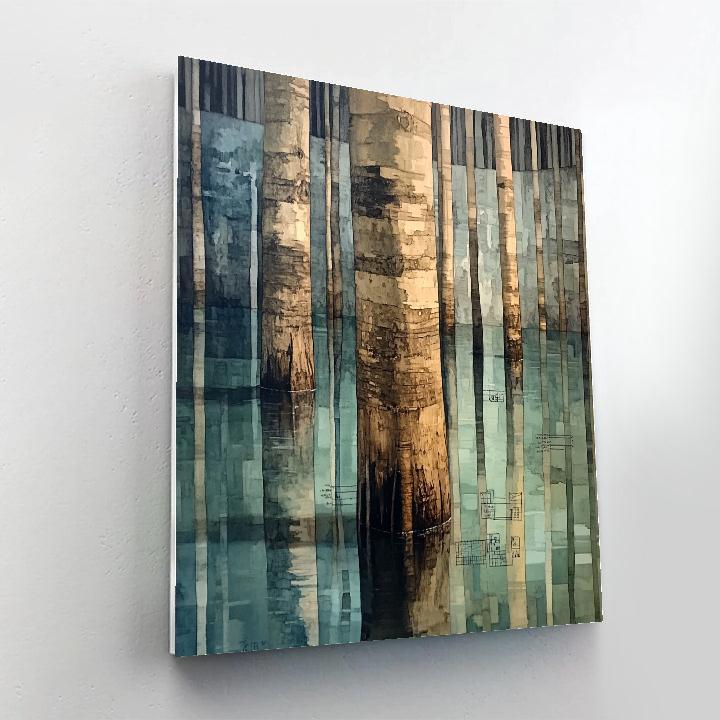 Leonardo Da Vinci Inspired Submerged Forest Reflections painting number kit