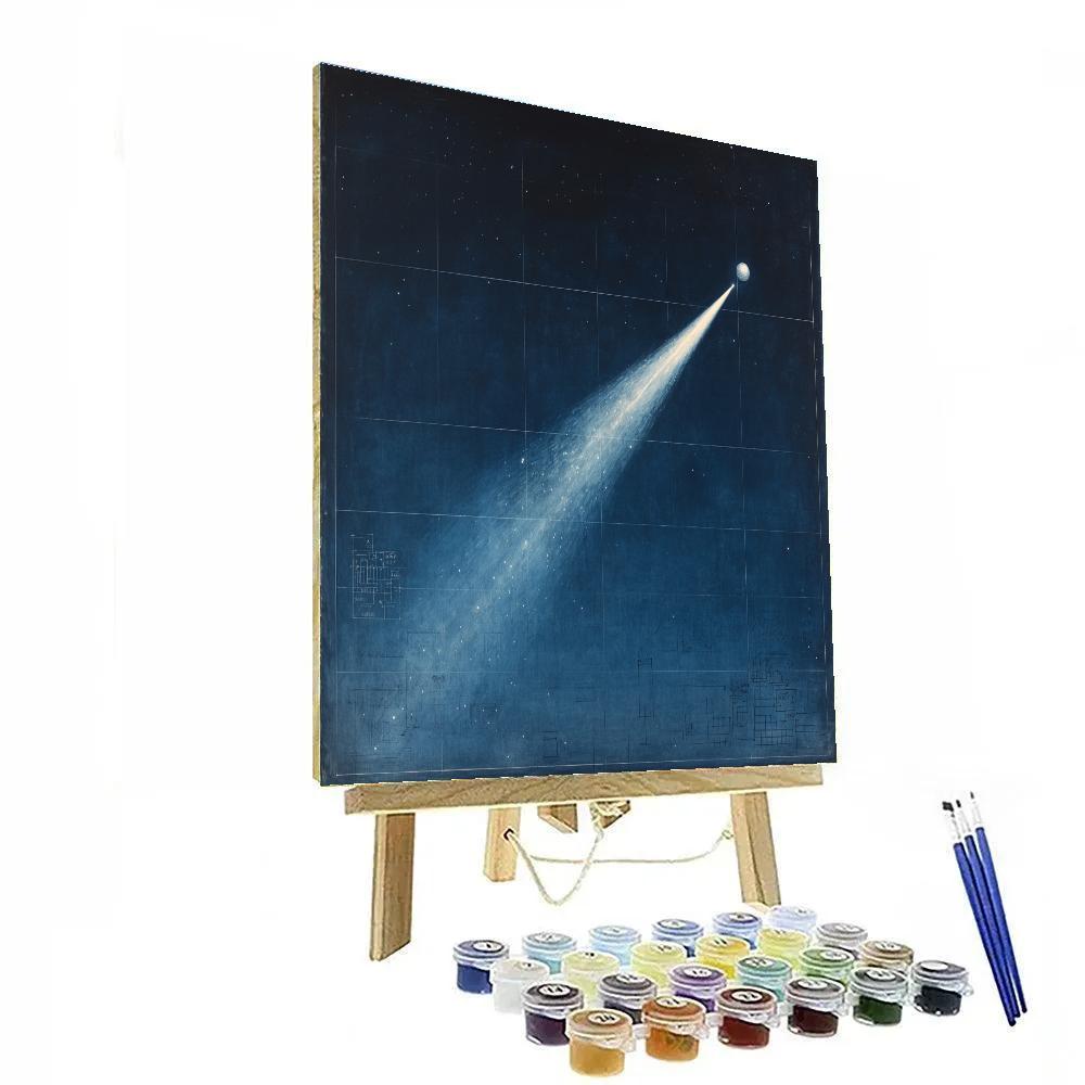 Leonardo Da Vinci Inspired Comet Trail Study Number painting