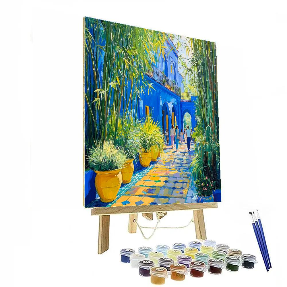 Marrakesh Majorelle Garden Path Marrakesh Morocco paint by numbers